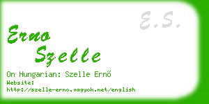 erno szelle business card